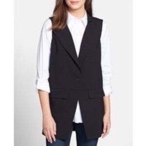 EILEEN FISHER THE FISHER PROJECT NOTCH COLLAR LONG VEST SZ L